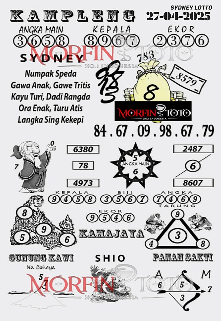 SYAIR TOGEL KAMPLENG SYDNEY LOTTO 27 APRIL 2025