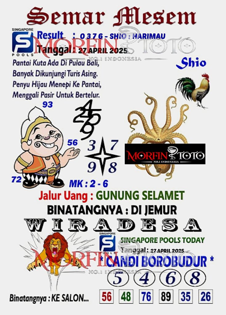 SYAIR TOGEL SEMAR MESEM SINGAPORE 27 APRIL 2025