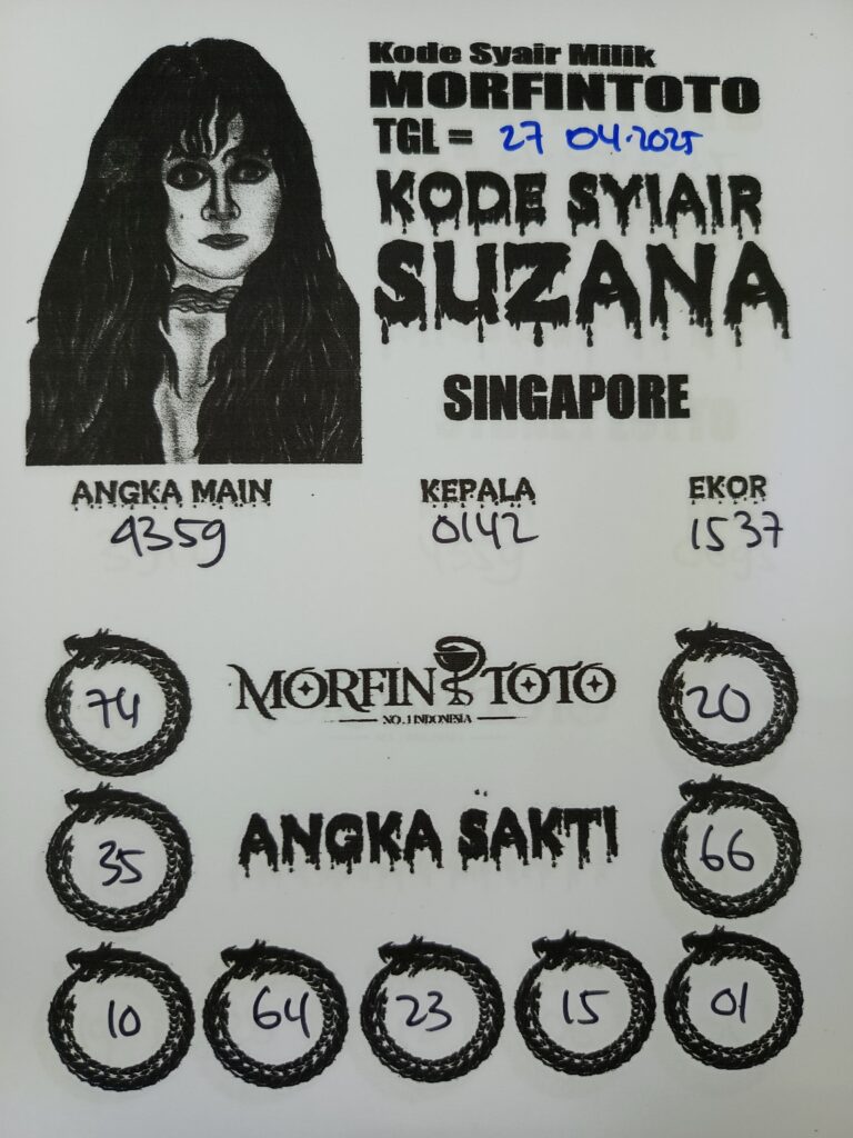SYAIR TOGEL SUZANA SINGAPORE 27 APRIL 2025